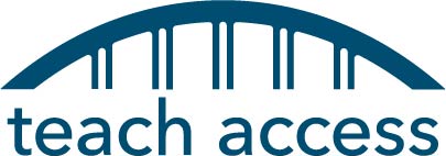 Teach Access logo that is an illustration of a bridge
